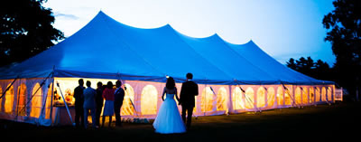 Wedding in a marquee tent